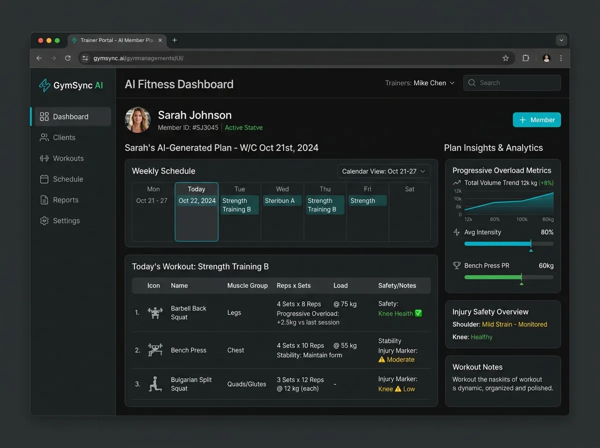 AI Workout & Fitness Plans - Trainer Portal Dashboard