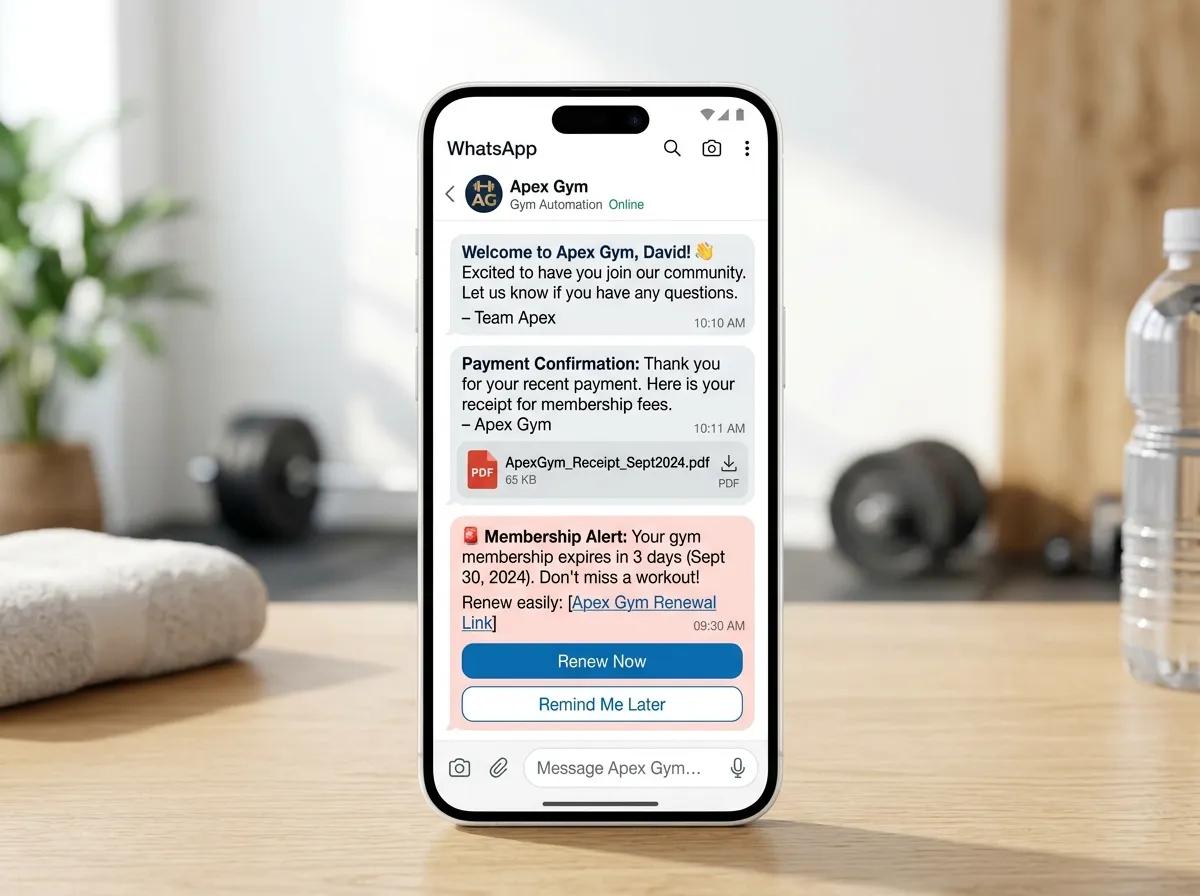 Automated WhatsApp CRM - Member Renewal Reminder Preview